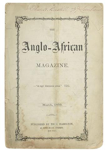 HARPER, FRANCES ELLEN W; MARTIN R. DELANY, ET AL. The Anglo-African Magazine.